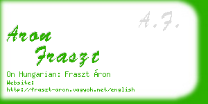 aron fraszt business card